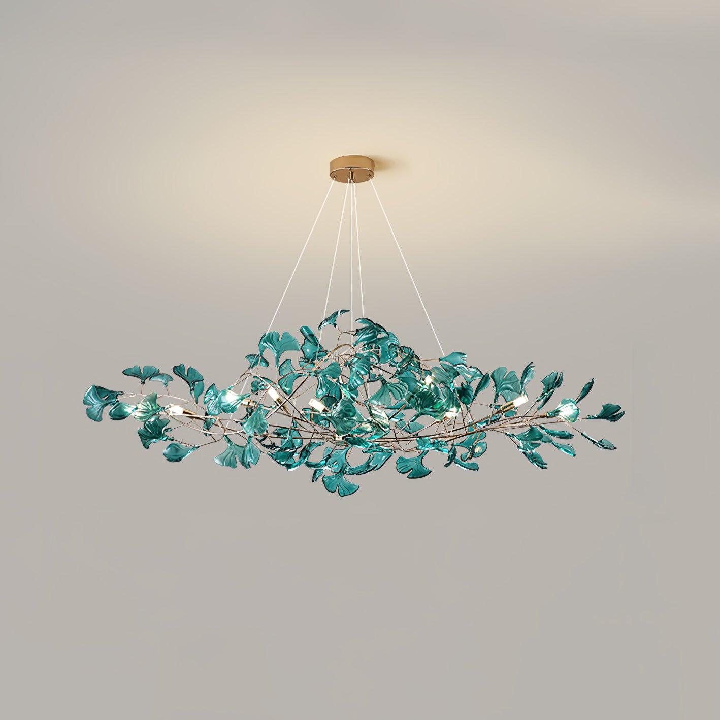 Solasvren | Ginkgo Leaf Acrylic Organic Canopy Sculptural Chandelier
