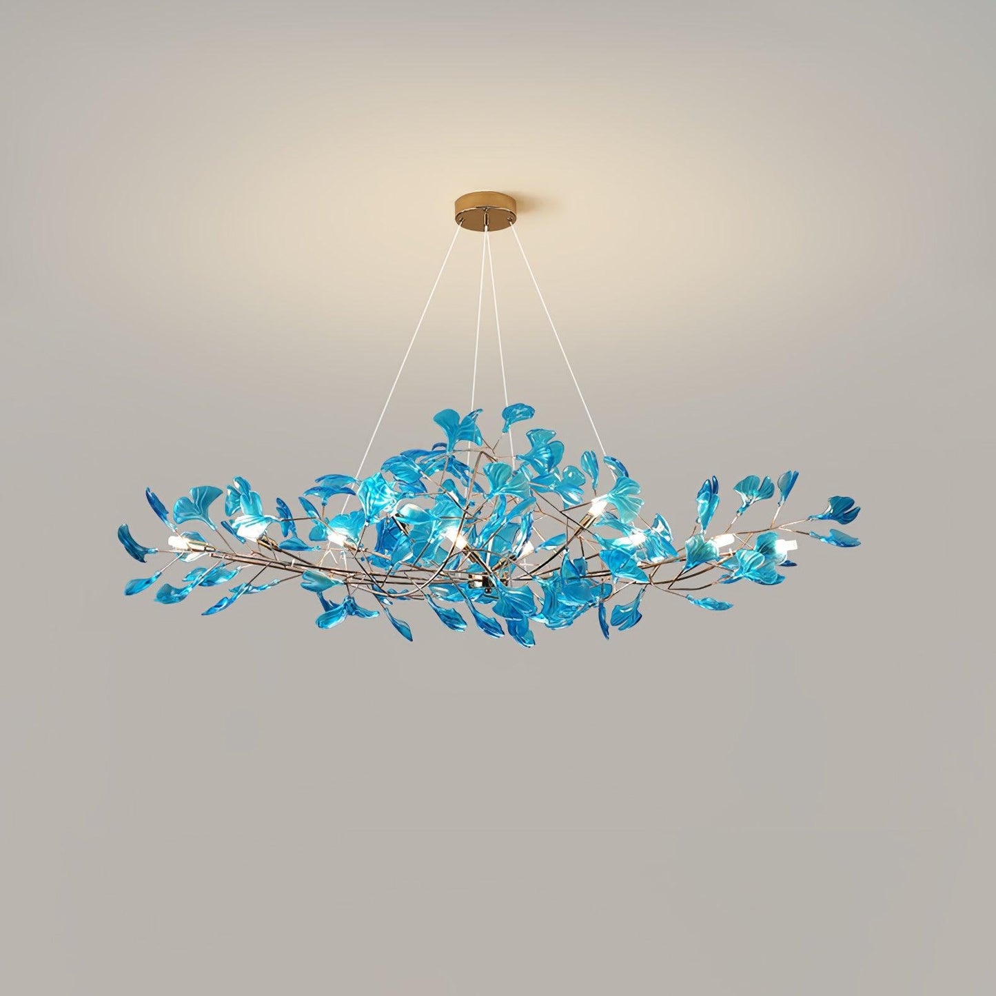 Solasvren | Ginkgo Leaf Acrylic Organic Canopy Sculptural Chandelier