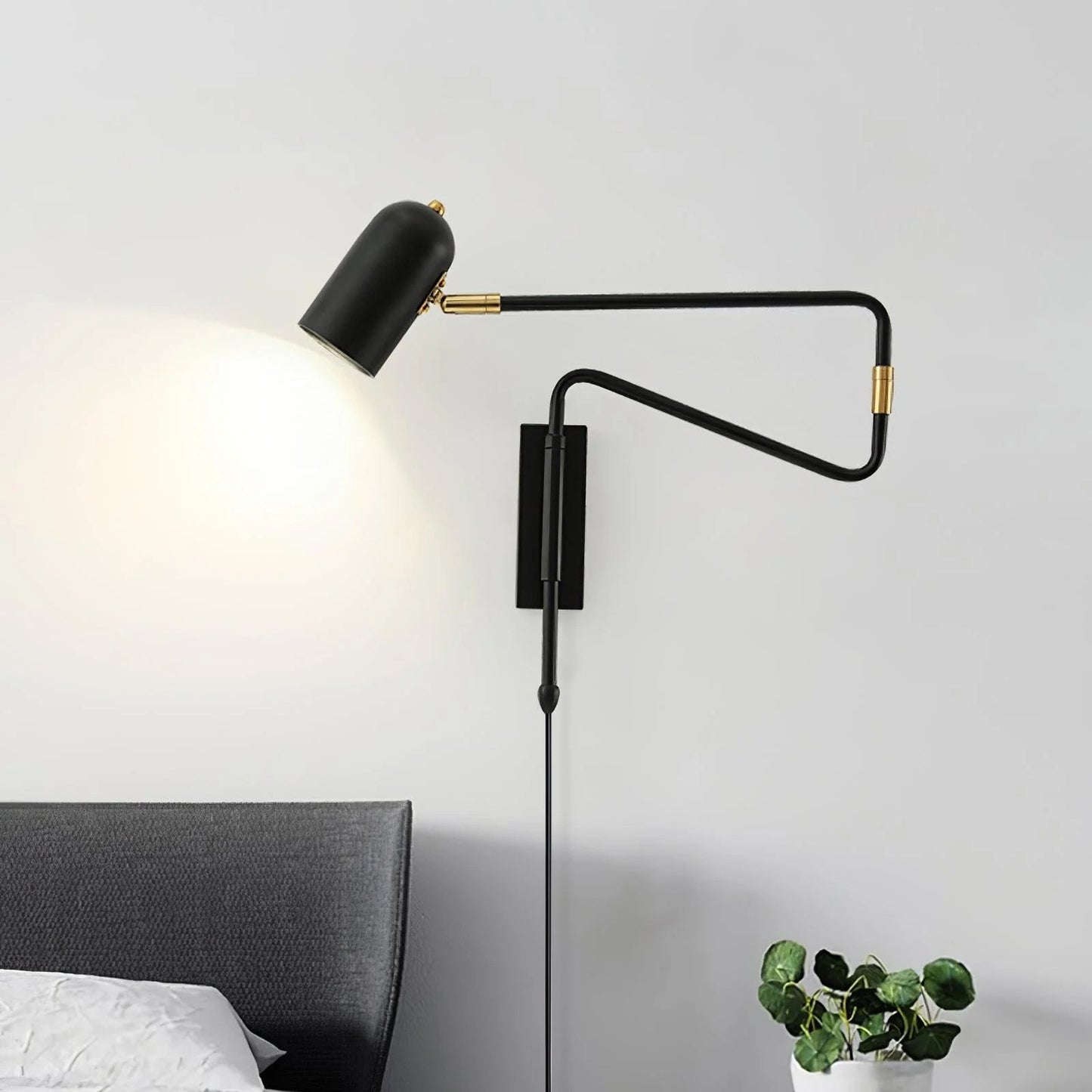 Kelsigore | Minimalist Swing Arm Rotatable Geometric Functional Wall Light