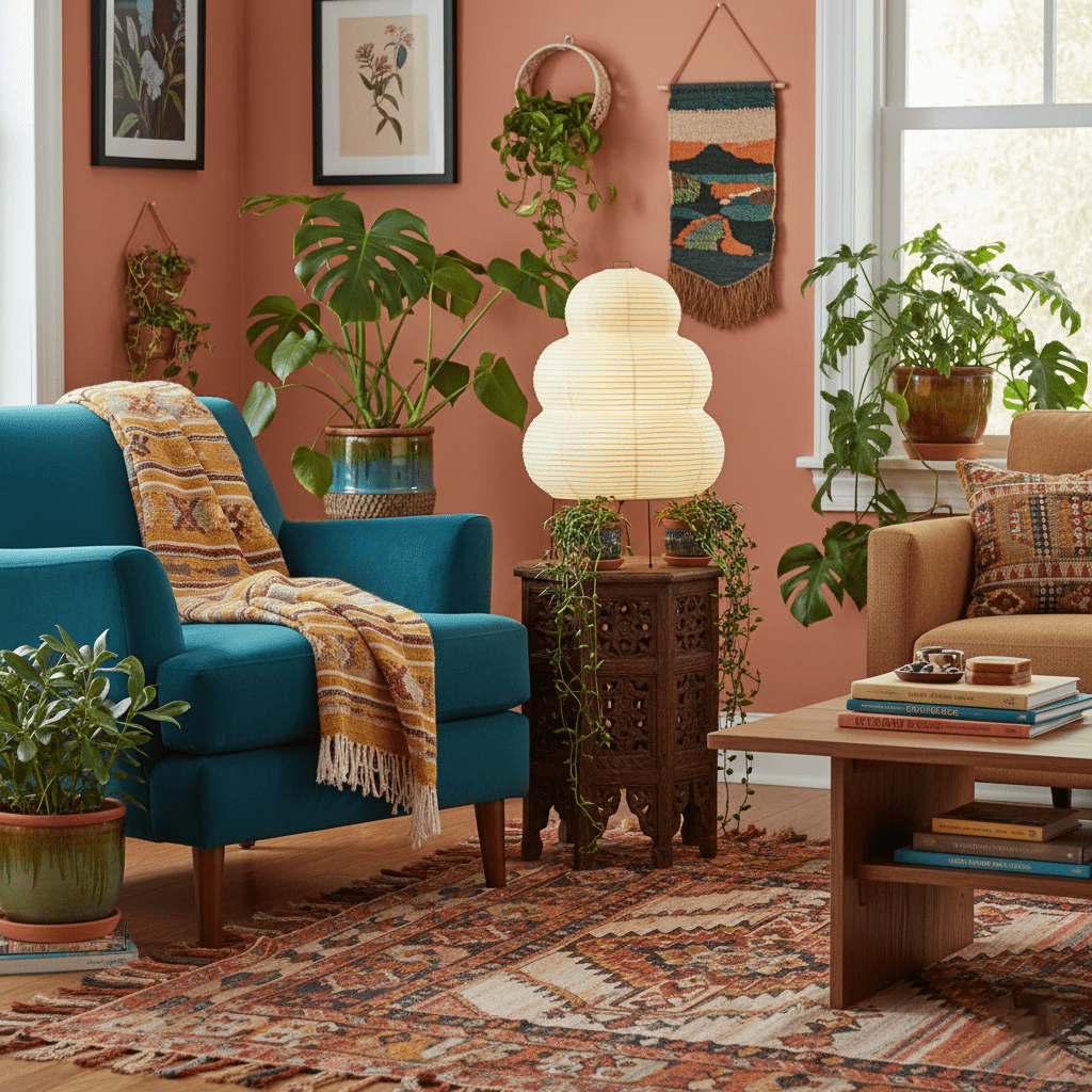 Kryntaleo | Japanese Ribbed Bamboo Silhouette Oriental Accent Table Lamp