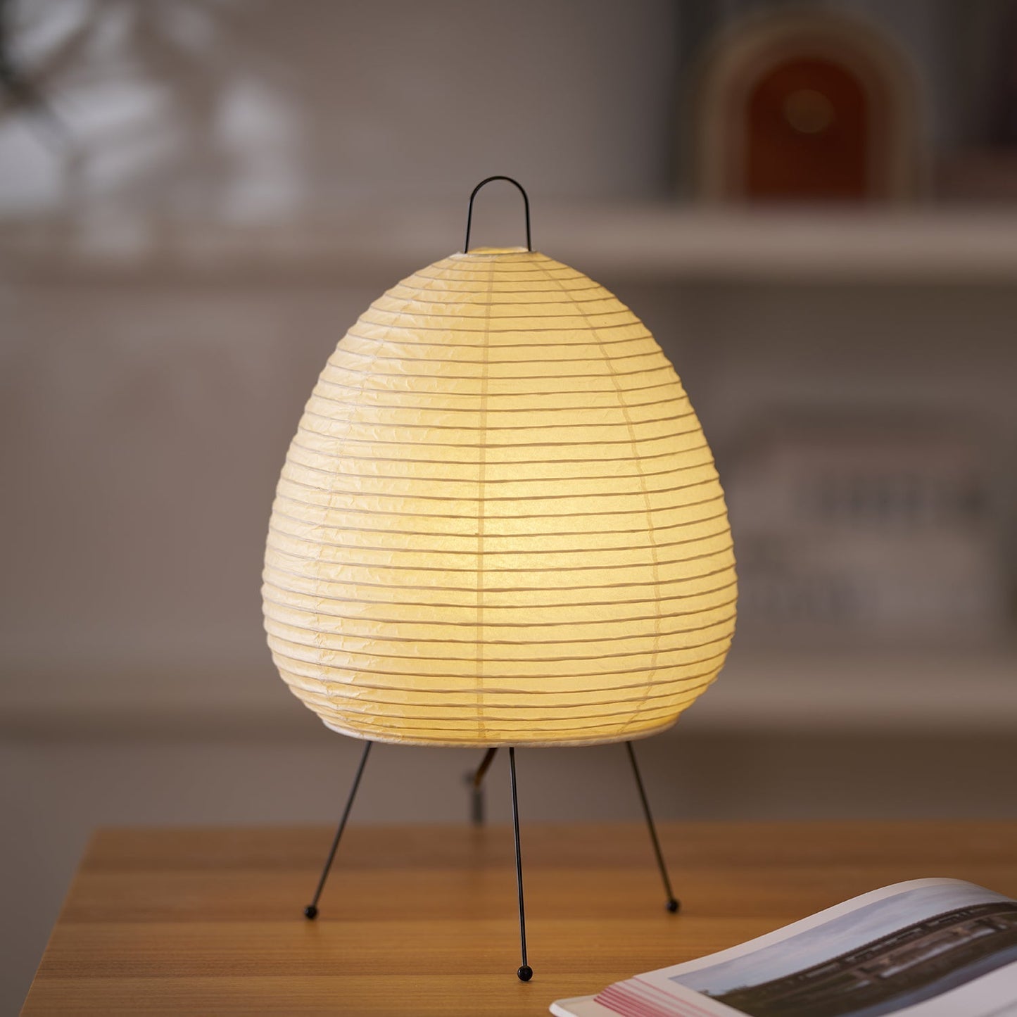 Kryntaleo | Japanese Ribbed Bamboo Silhouette Oriental Accent Table Lamp