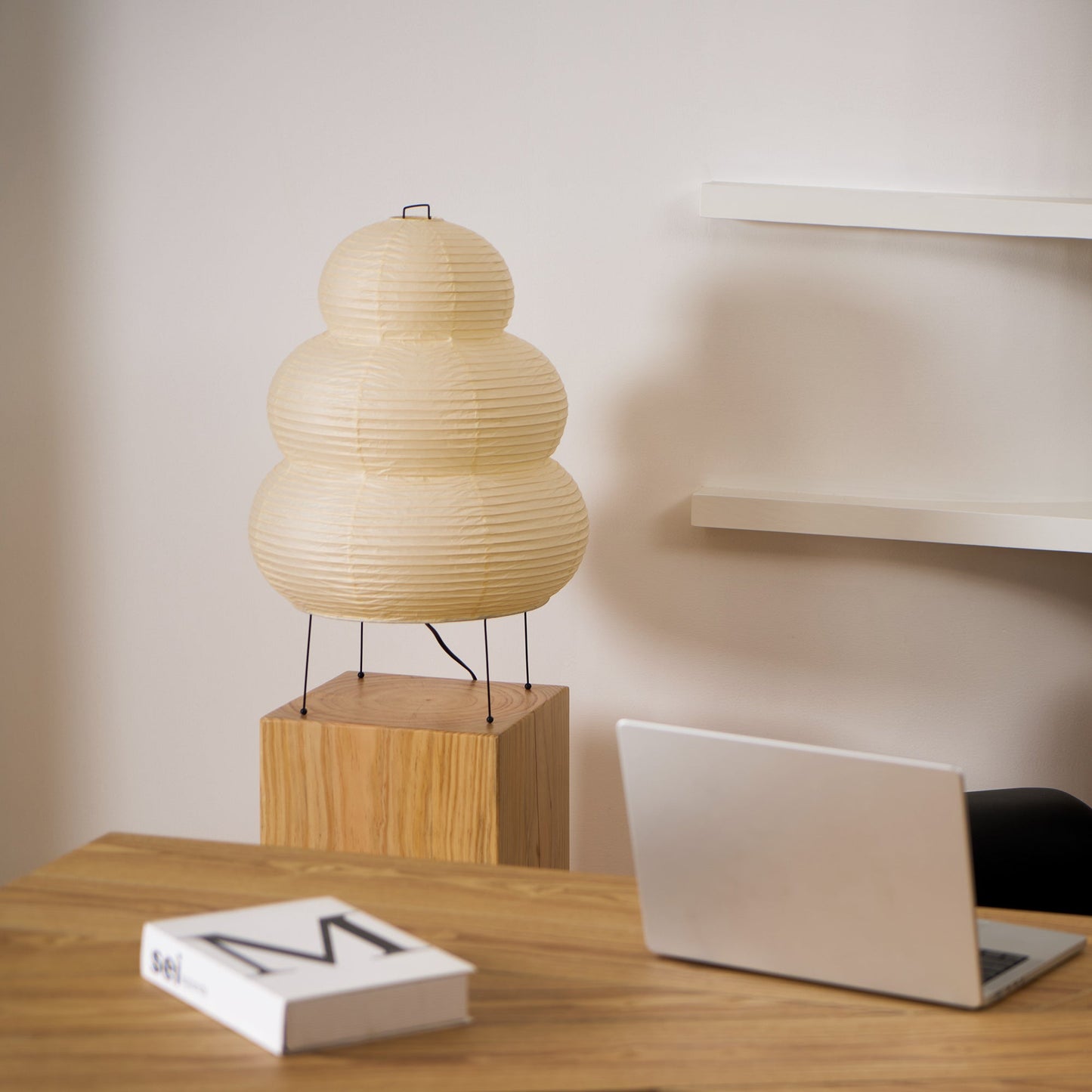 Kryntaleo | Japanese Ribbed Bamboo Silhouette Oriental Accent Table Lamp