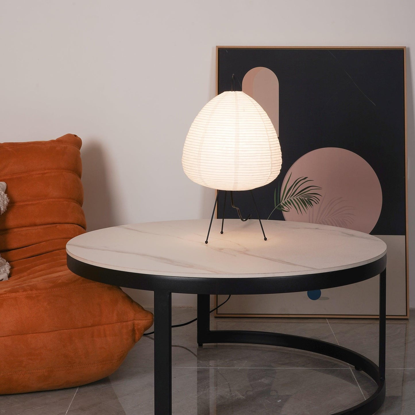 Kryntaleo | Japanese Ribbed Bamboo Silhouette Oriental Accent Table Lamp