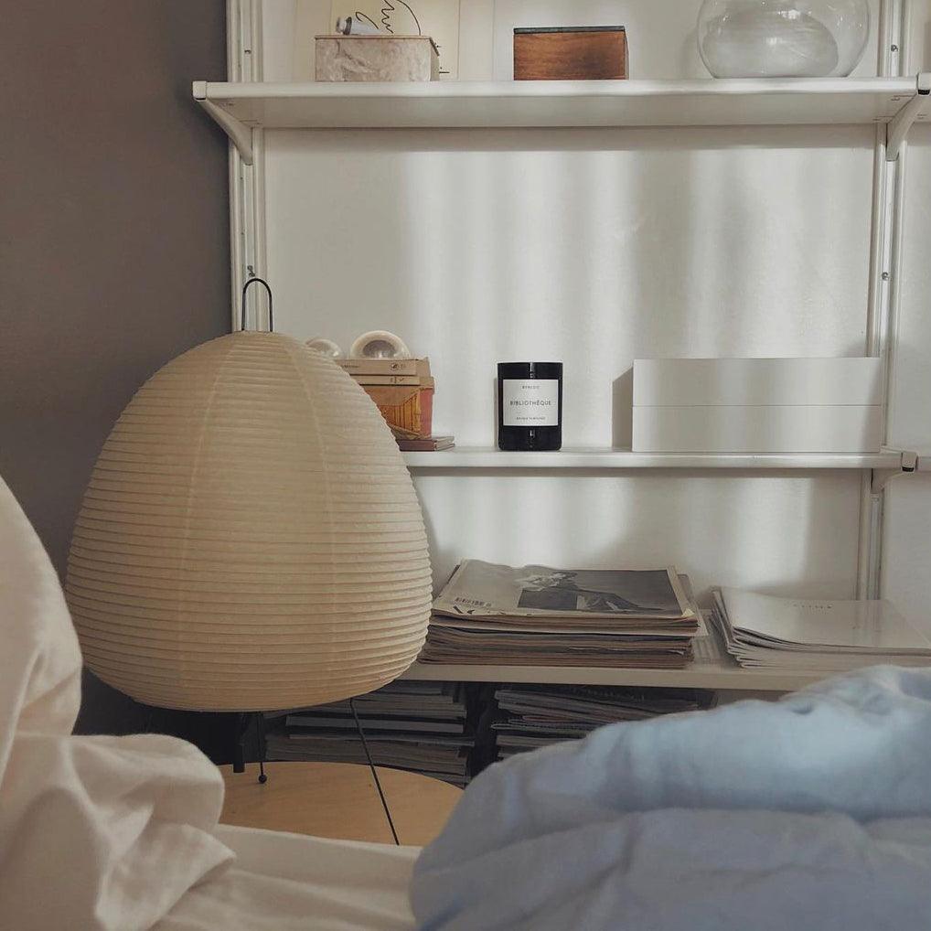 Kryntaleo | Japanese Ribbed Bamboo Silhouette Oriental Accent Table Lamp