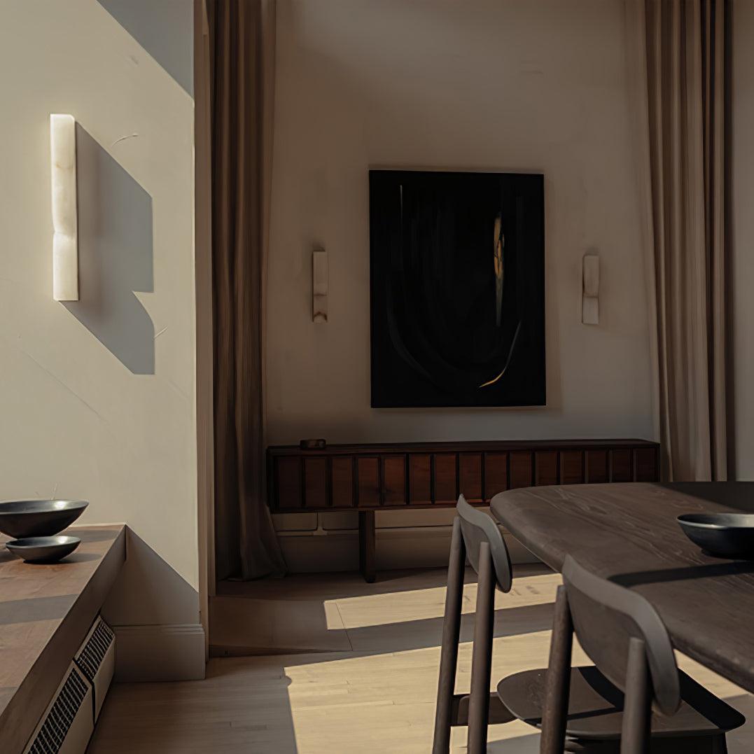 Marbrisso | Minimalist Carved Alabaster Stone Wall Light