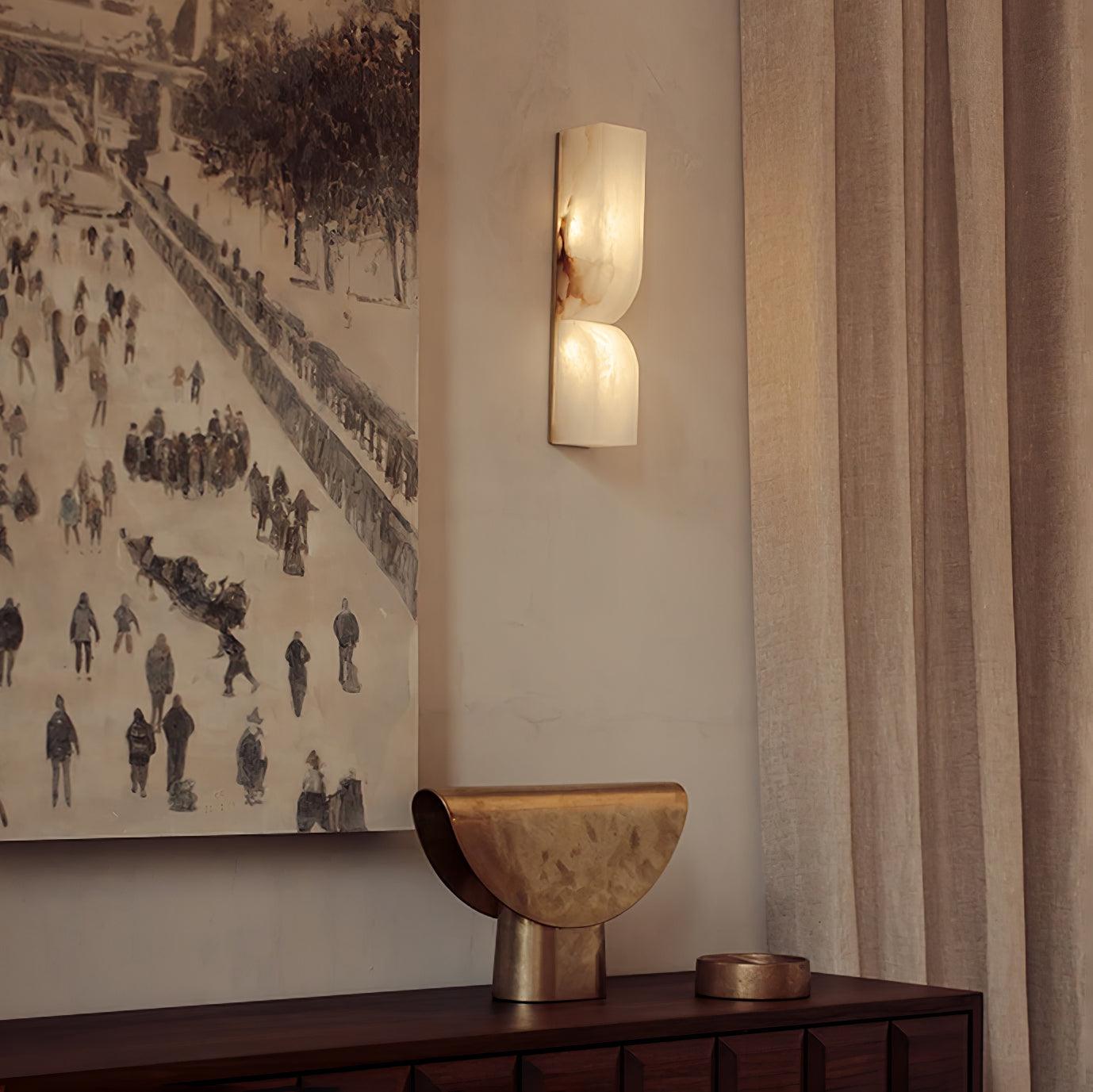 Marbrisso | Minimalist Carved Alabaster Stone Wall Light