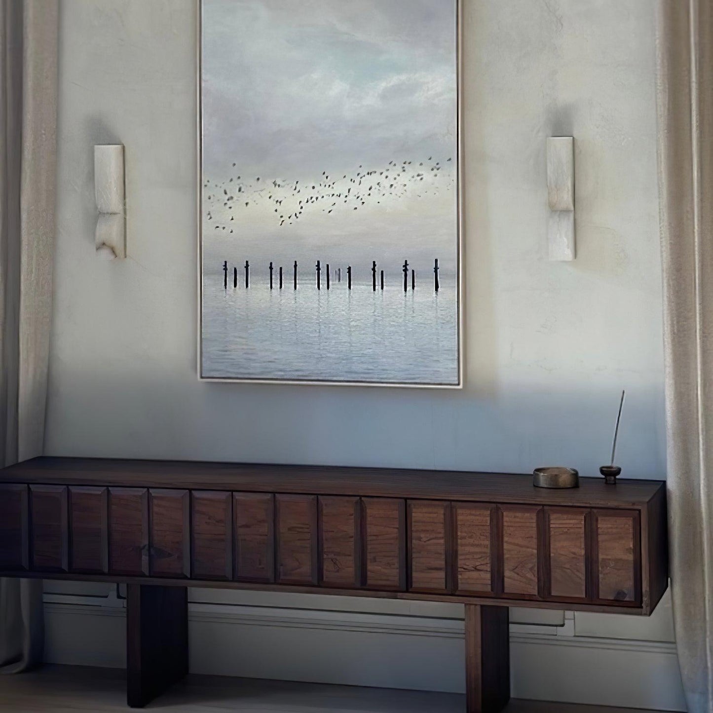 Marbrisso | Minimalist Carved Alabaster Stone Wall Light