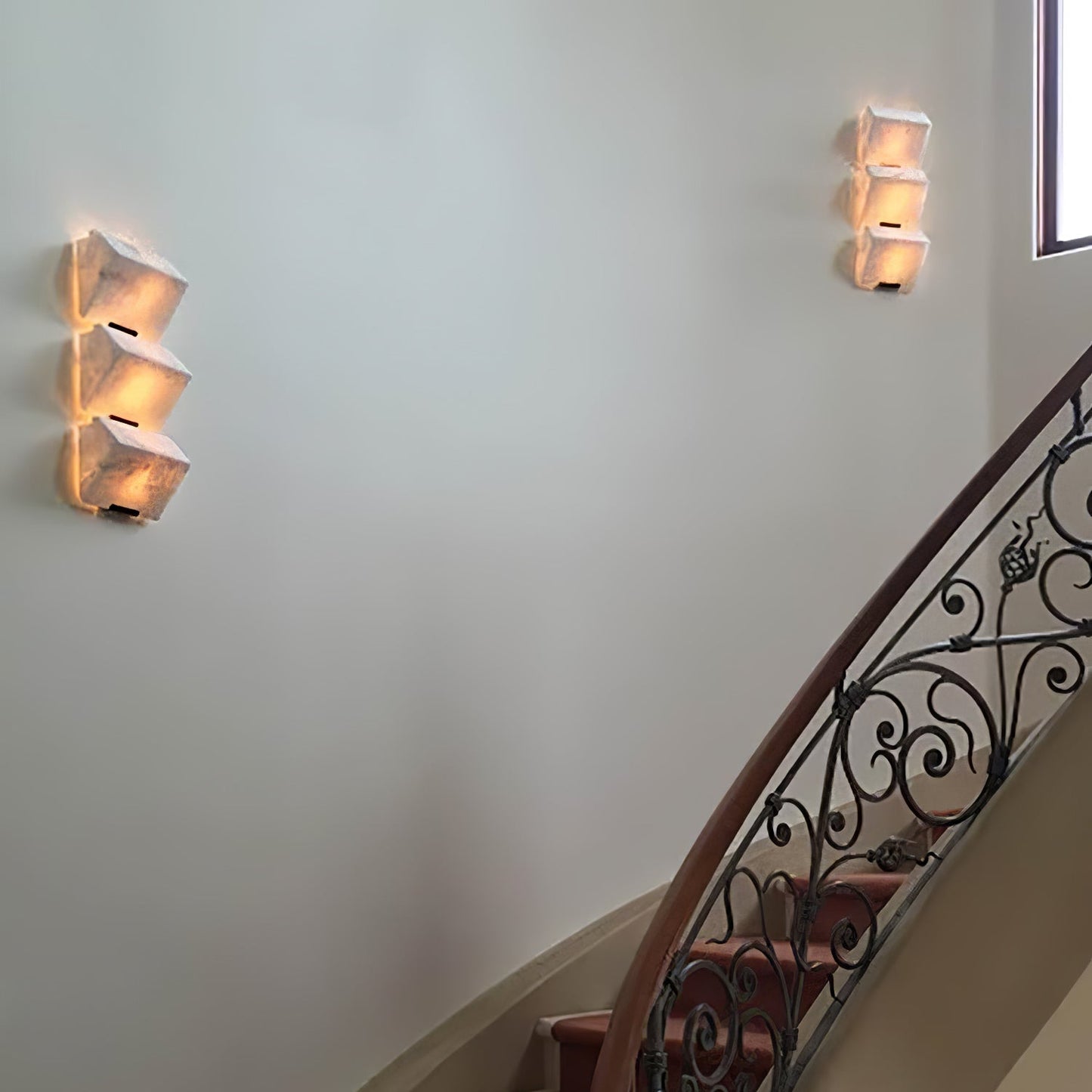 Luvidior | Architectural Column Alabaster Stone Blocks Wall Light
