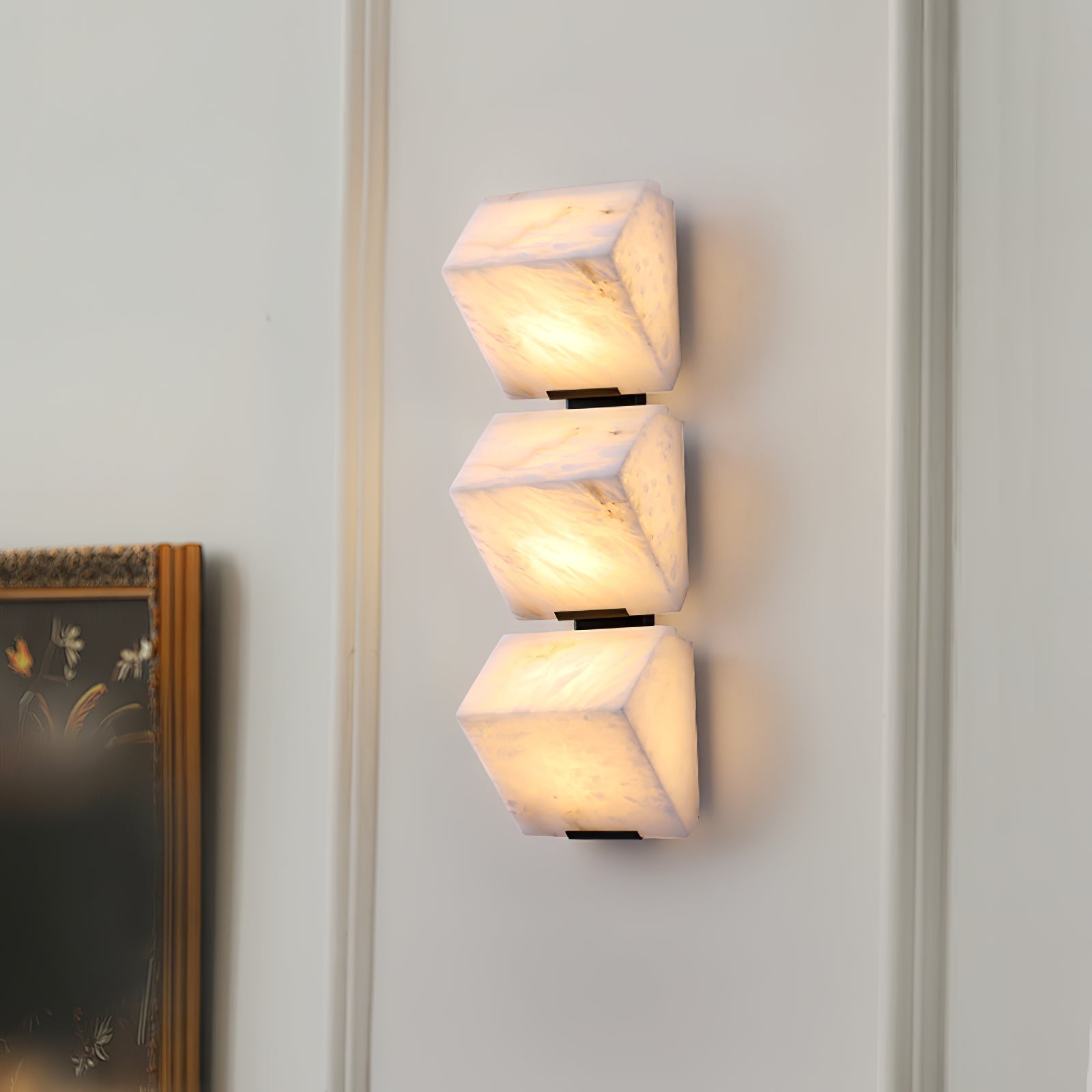 Luvidior | Architectural Column Alabaster Stone Blocks Wall Light