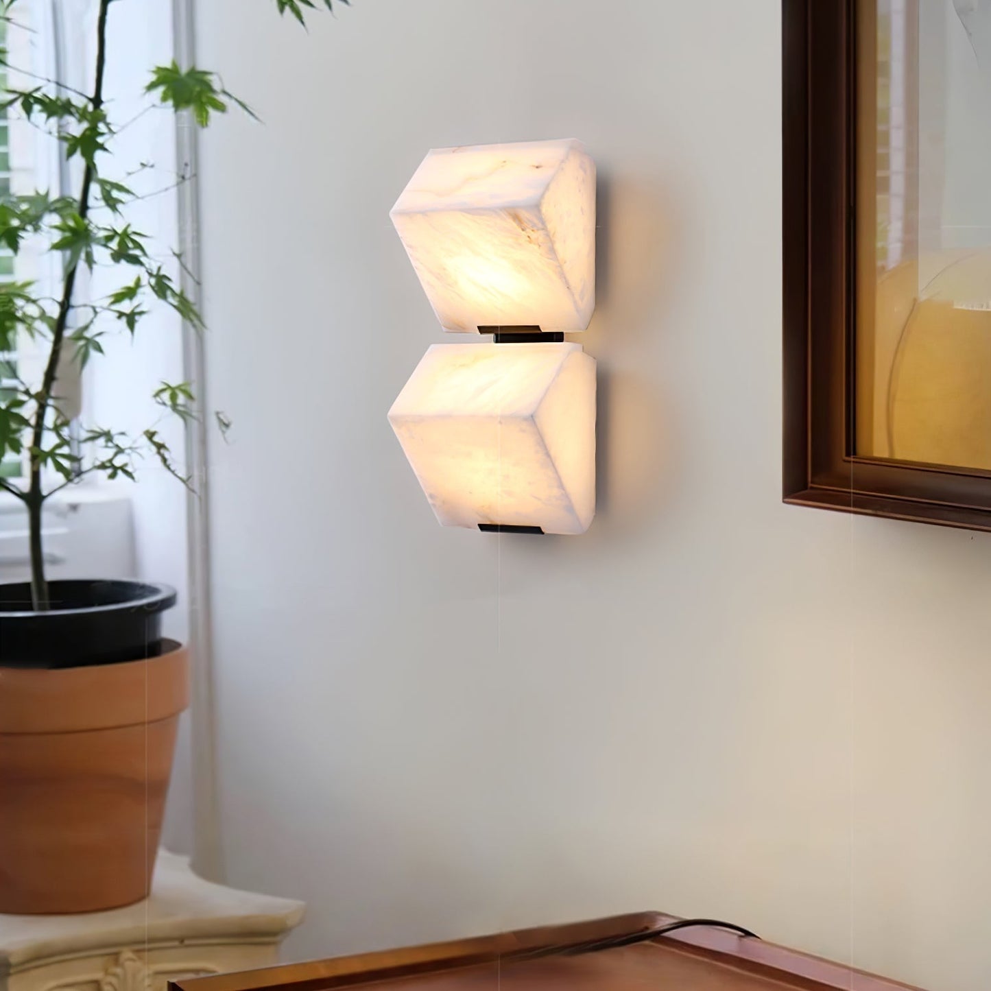 Luvidior | Architectural Column Alabaster Stone Blocks Wall Light