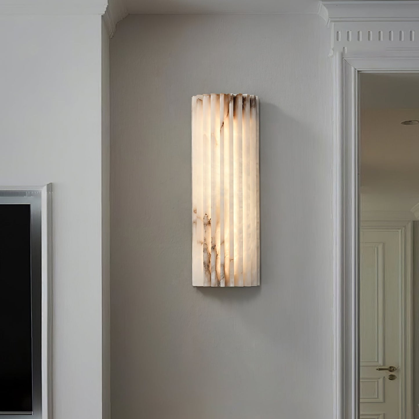 Orcari | Elegant Rectangular Alabaster Stone Wall Light