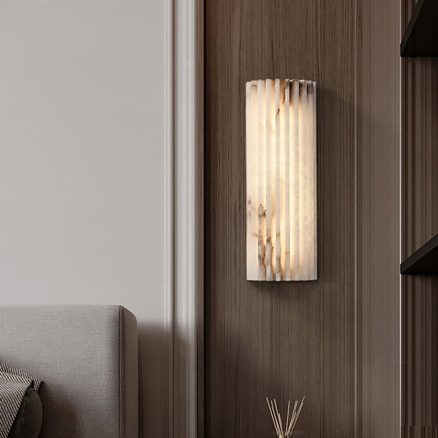 Orcari | Elegant Rectangular Alabaster Stone Wall Light