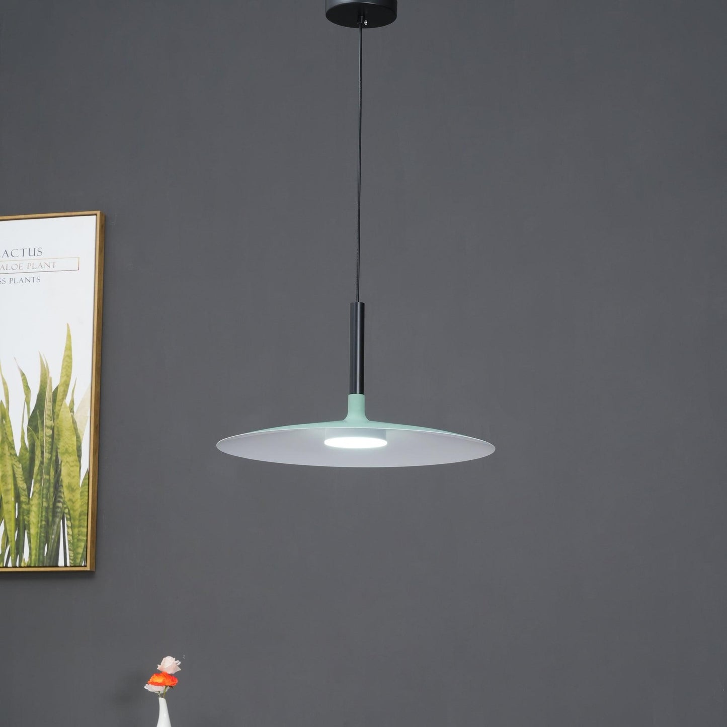 Thaloric | Minimalist Industrial Aluminum Flat Disc Pendant Light