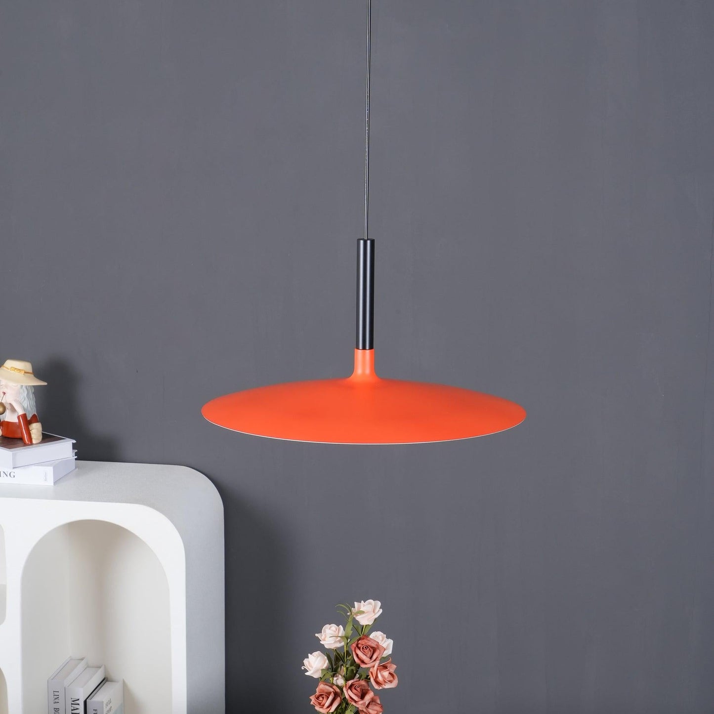 Thaloric | Minimalist Industrial Aluminum Flat Disc Pendant Light