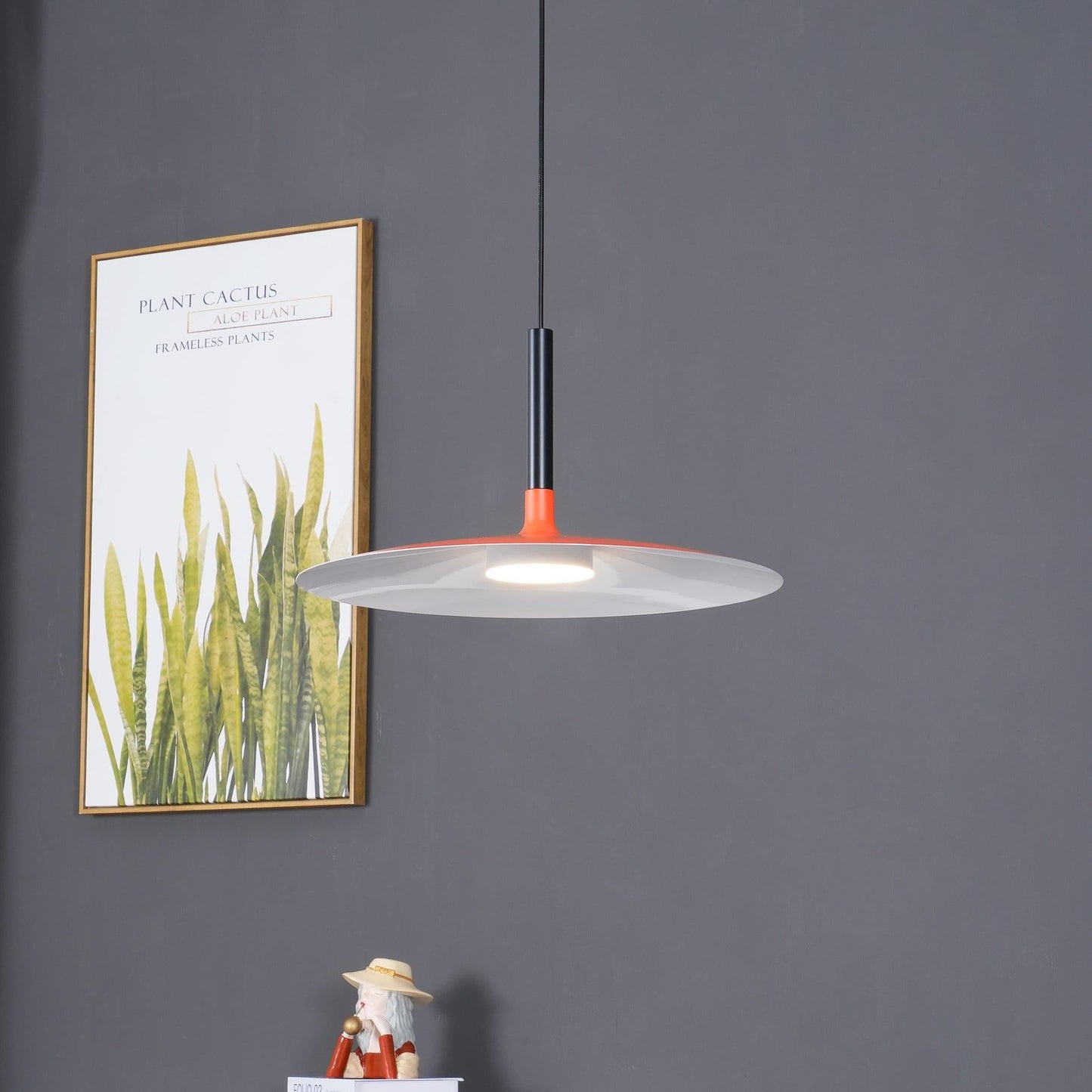 Thaloric | Minimalist Industrial Aluminum Flat Disc Pendant Light
