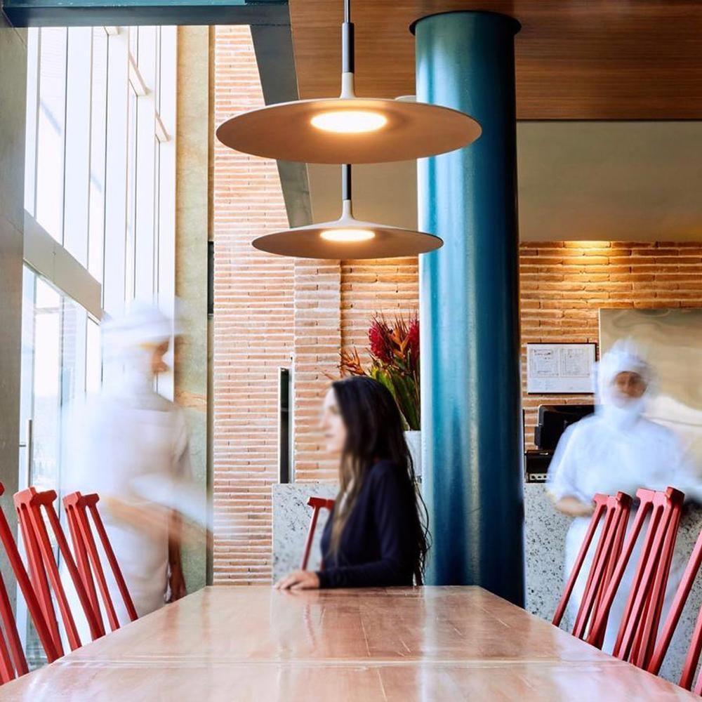 Thaloric | Minimalist Industrial Aluminum Flat Disc Pendant Light