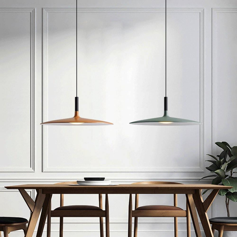 Thaloric | Minimalist Industrial Aluminum Flat Disc Pendant Light