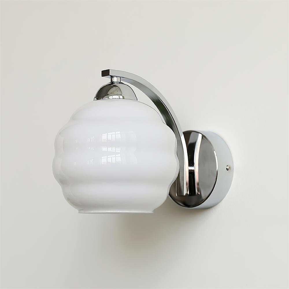 Thryndol | Ribbed Glass Globe Vintage Wall Light