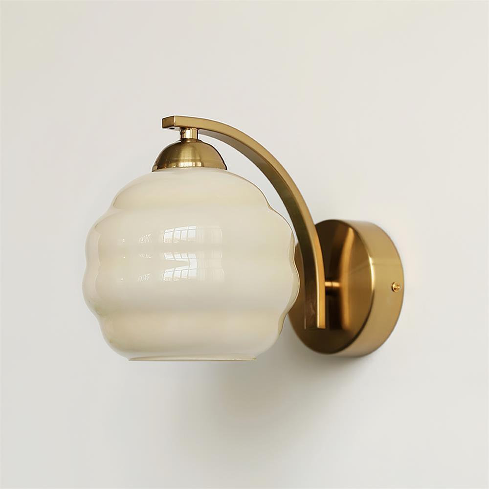 Thryndol | Ribbed Glass Globe Vintage Wall Light