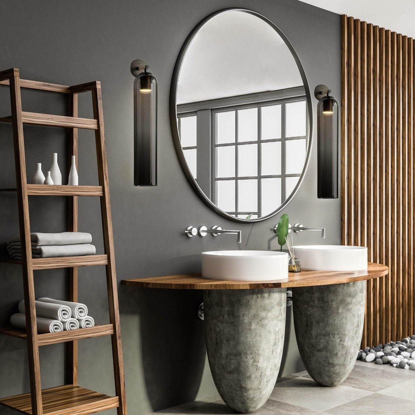 Luvia | Elegant Cylindrical Art Deco Glass Wall Light