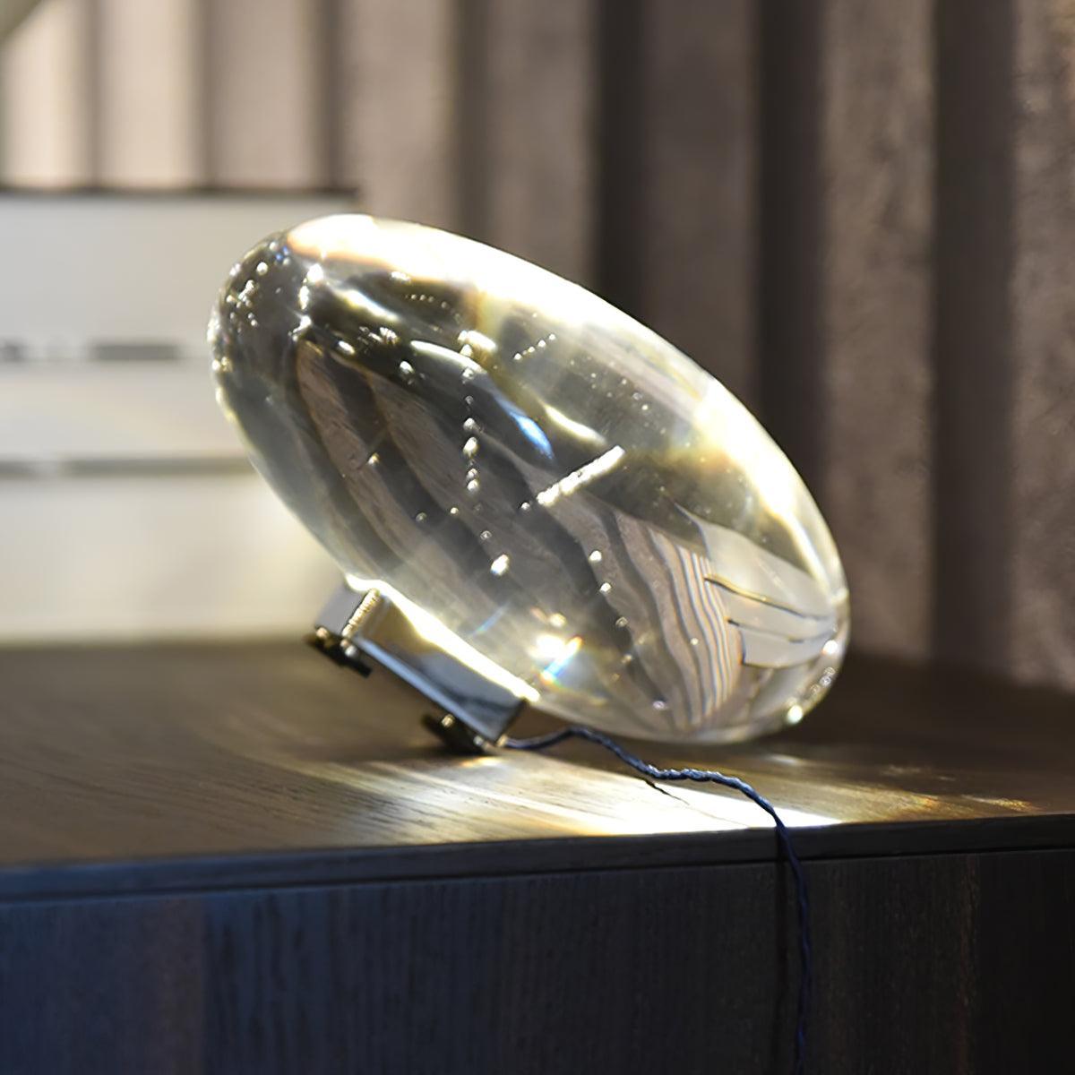 Vaelenoe | Sculptural Oval Crystal Stone Table Lamp