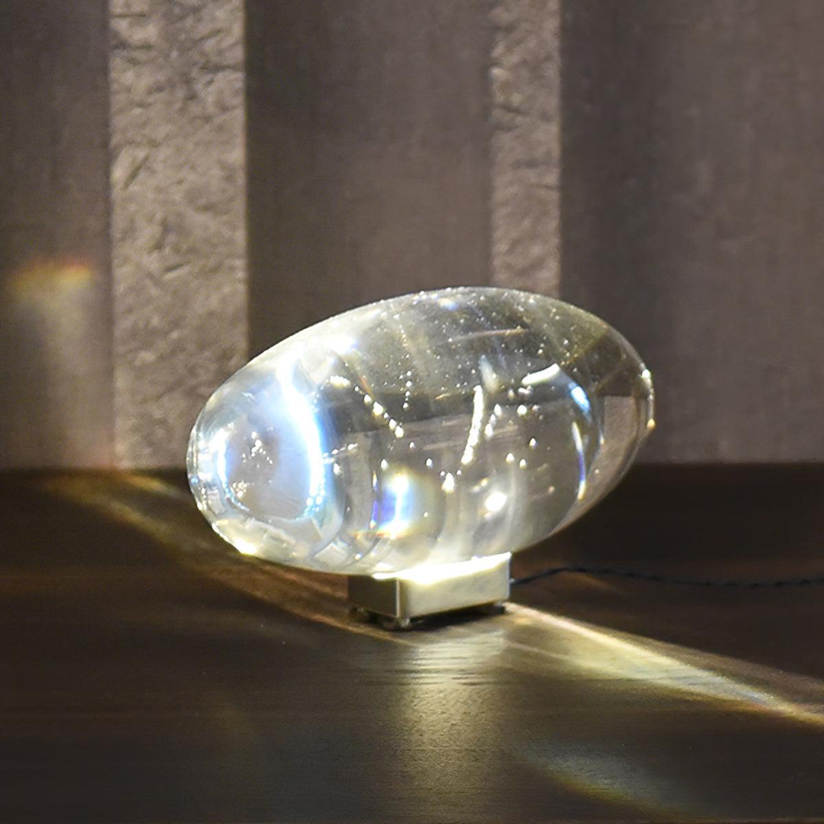 Vaelenoe | Sculptural Oval Crystal Stone Table Lamp