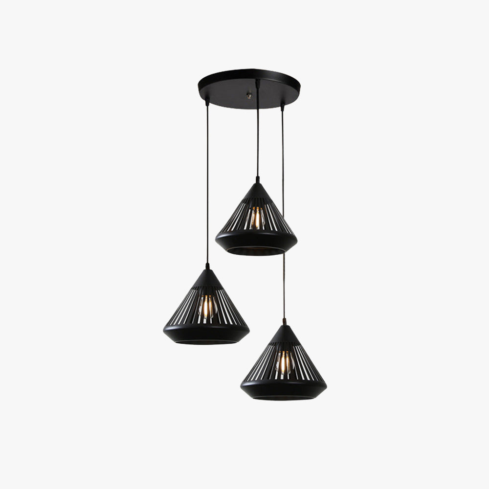 Nyvold | Minimalist Conical Ribbed Glass Metal Pendant Light