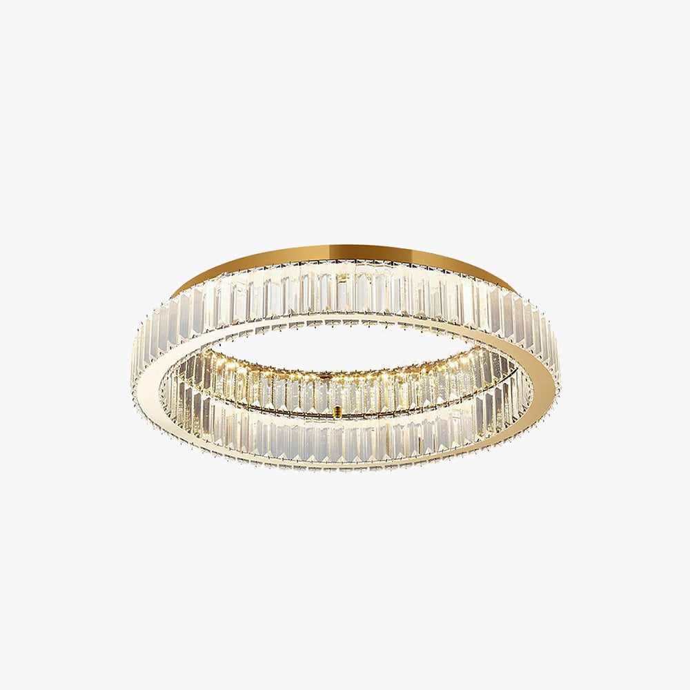 Aurume | Elegant Radiant Gold Geometric Crystal Halo Ceiling Light
