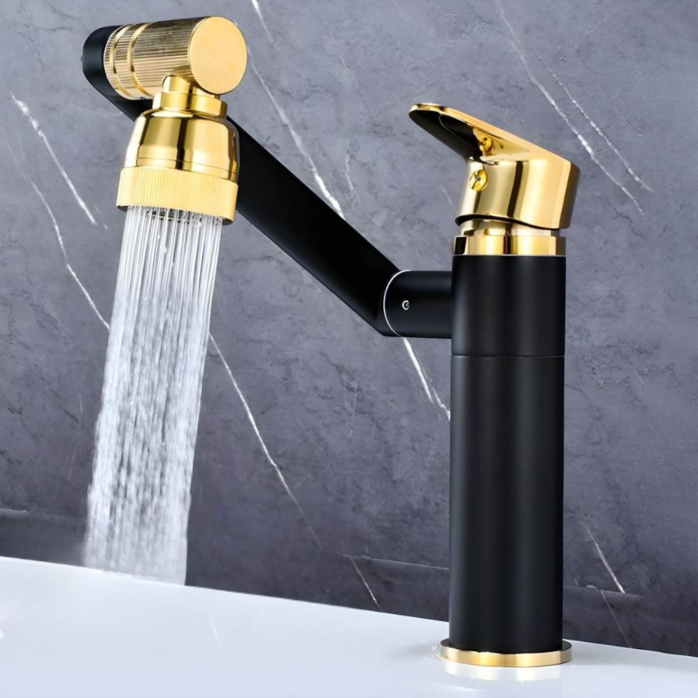 Kyndrill | Modern Articulated Arm Single Lever Bathroom Basin Tap