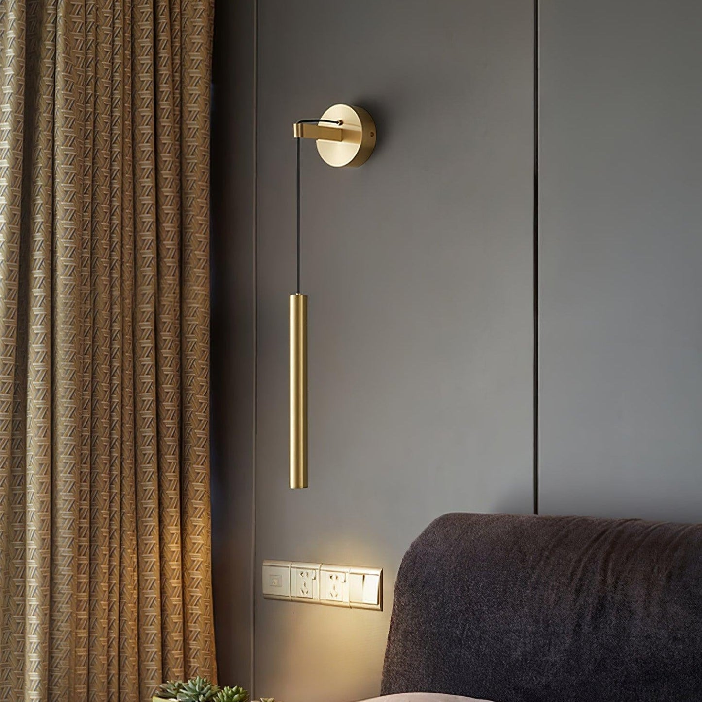 Albronix | Linear Brass Minimalist LED Architectural Wall Pendant Light
