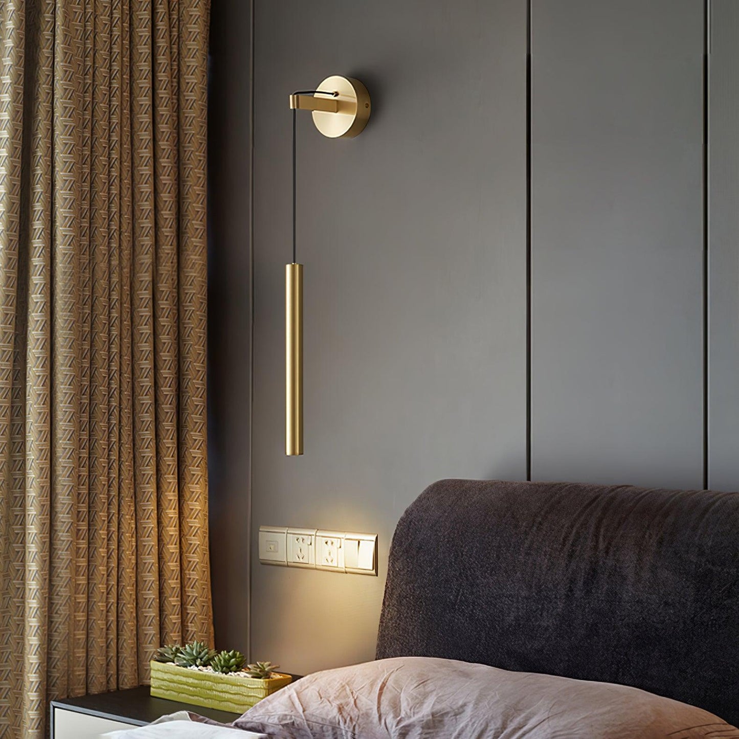 Albronix | Linear Brass Minimalist LED Architectural Wall Pendant Light