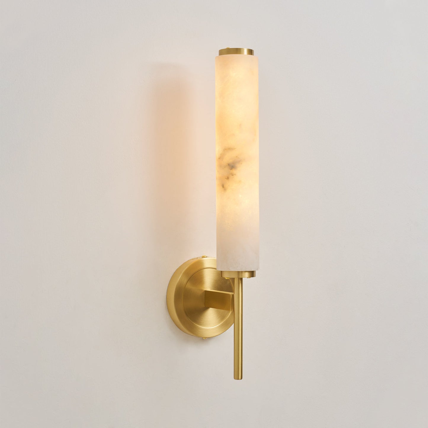 Kelsorim | Geometric Minimalist Alabaster Cylinder Wall Light