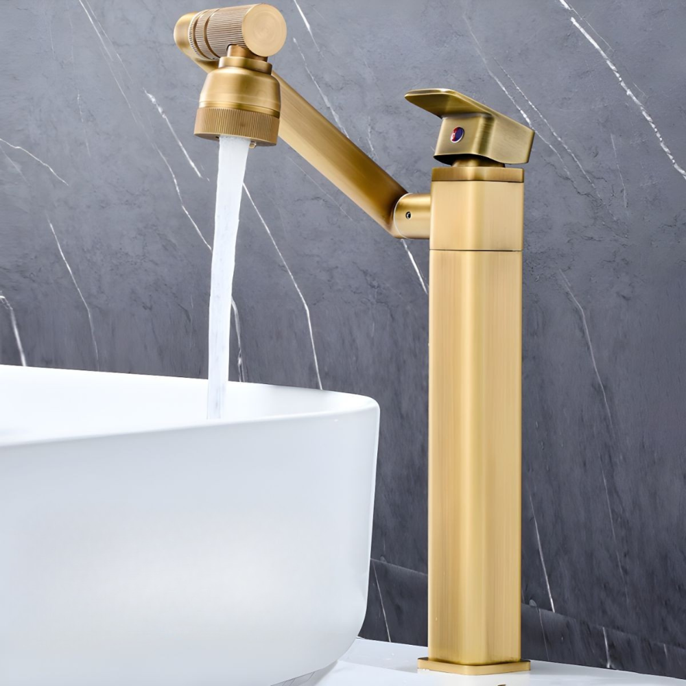 Kyndrill | Modern Articulated Arm Single Lever Bathroom Basin Tap