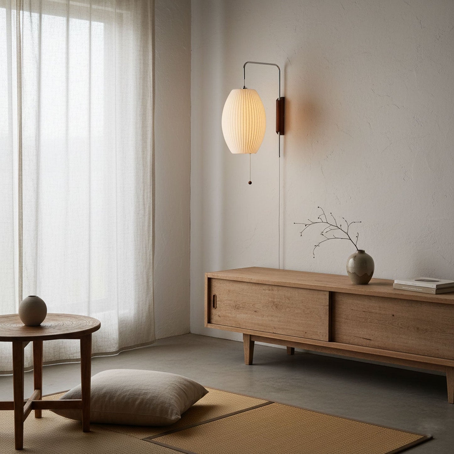 Kyntaroc | Retro Ribbed Silhouette Floating Globe Wall Light