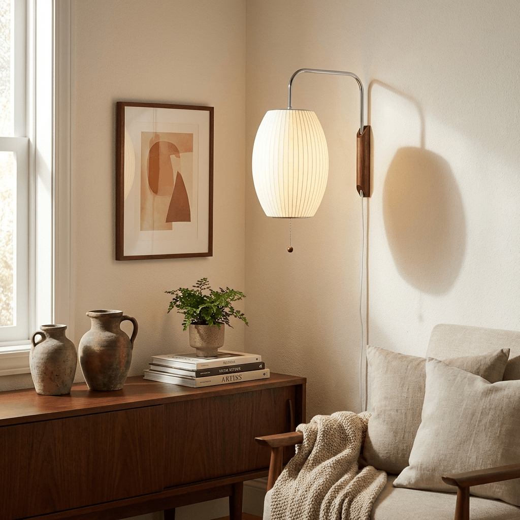 Kyntaroc | Retro Ribbed Silhouette Floating Globe Wall Light