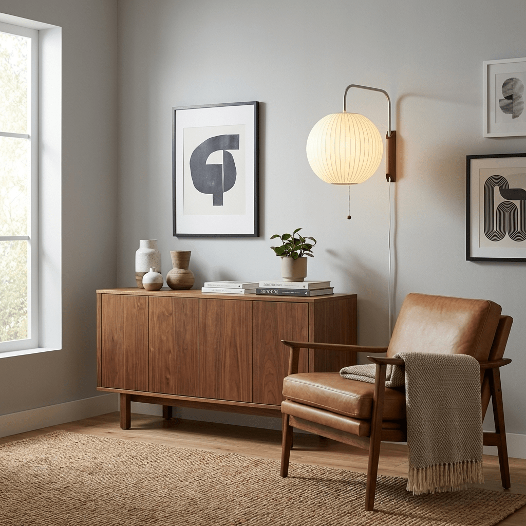 Kyntaroc | Retro Ribbed Silhouette Floating Globe Wall Light