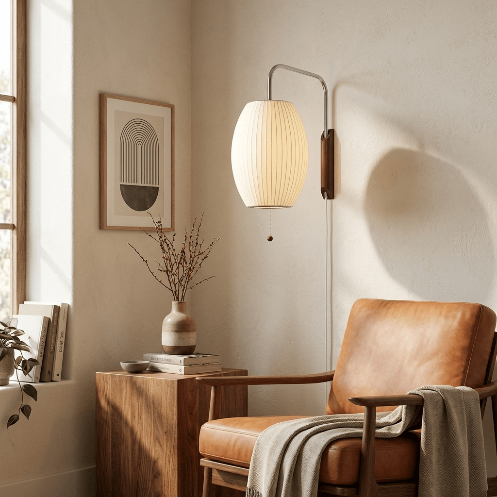 Kyntaroc | Retro Ribbed Silhouette Floating Globe Wall Light