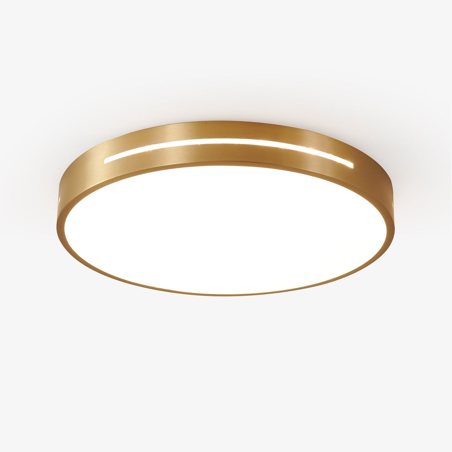 Isalun | Minimalist Brass Geometric Flush Mount Ceiling Light