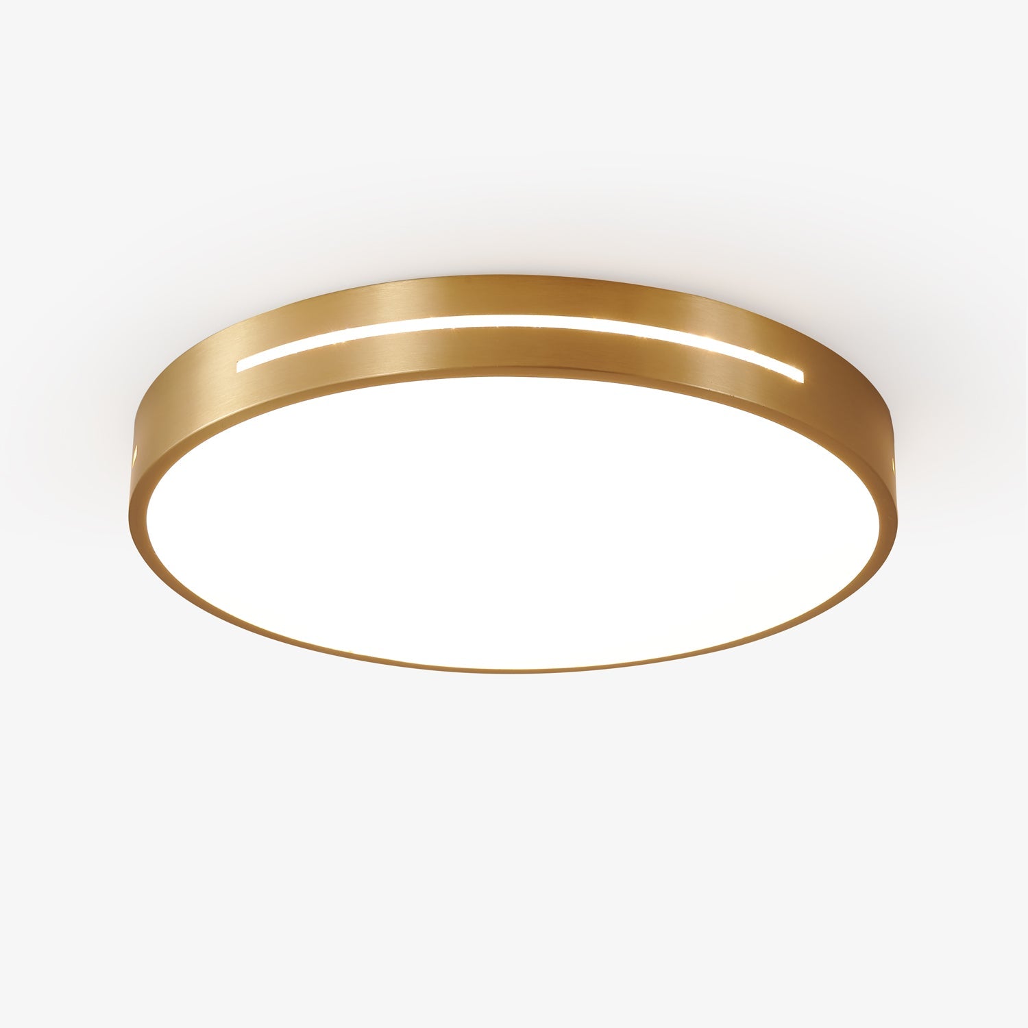 Isalun | Minimalist Brass Geometric Flush Mount Ceiling Light