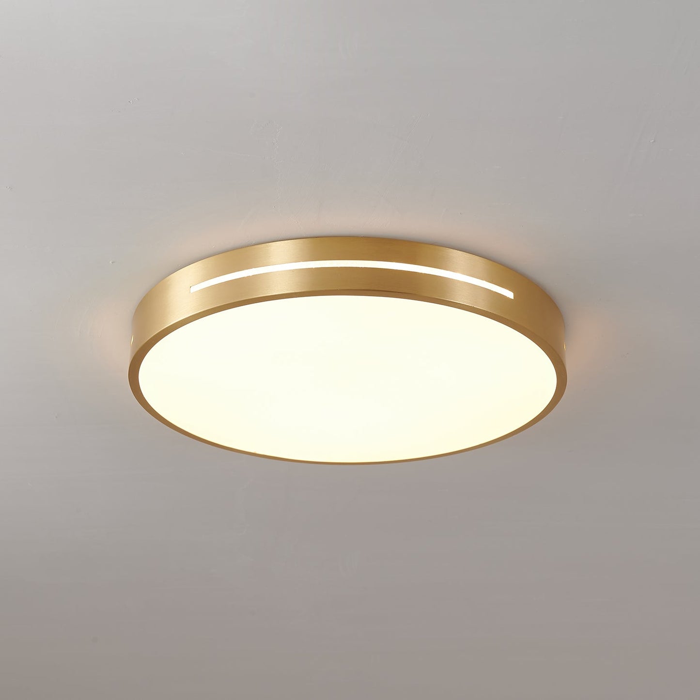 Isalun | Minimalist Brass Geometric Flush Mount Ceiling Light