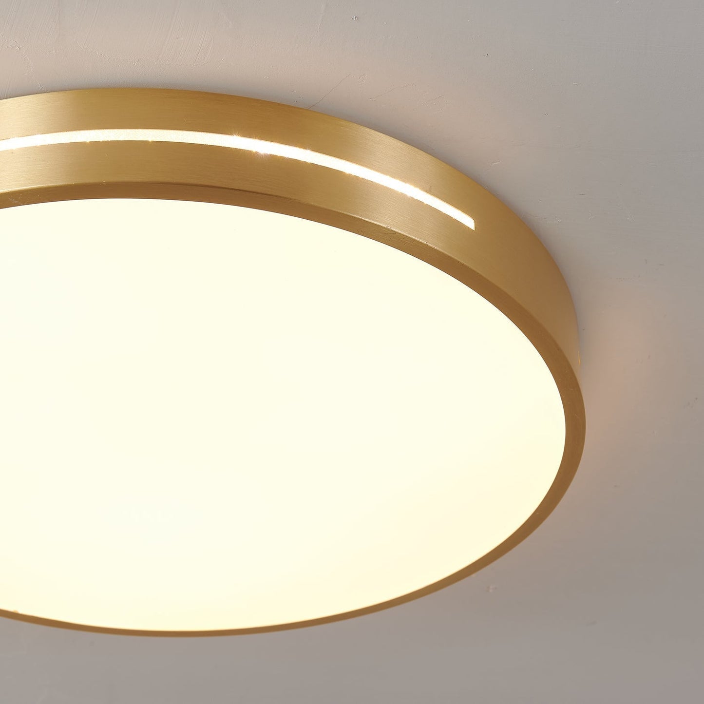 Isalun | Minimalist Brass Geometric Flush Mount Ceiling Light