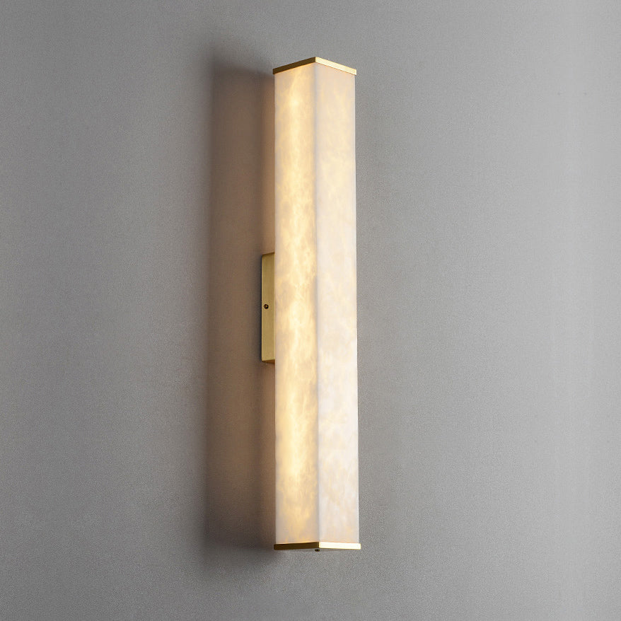 Aristhos | Minimalist Linear Alabaster and Brass Wall Light