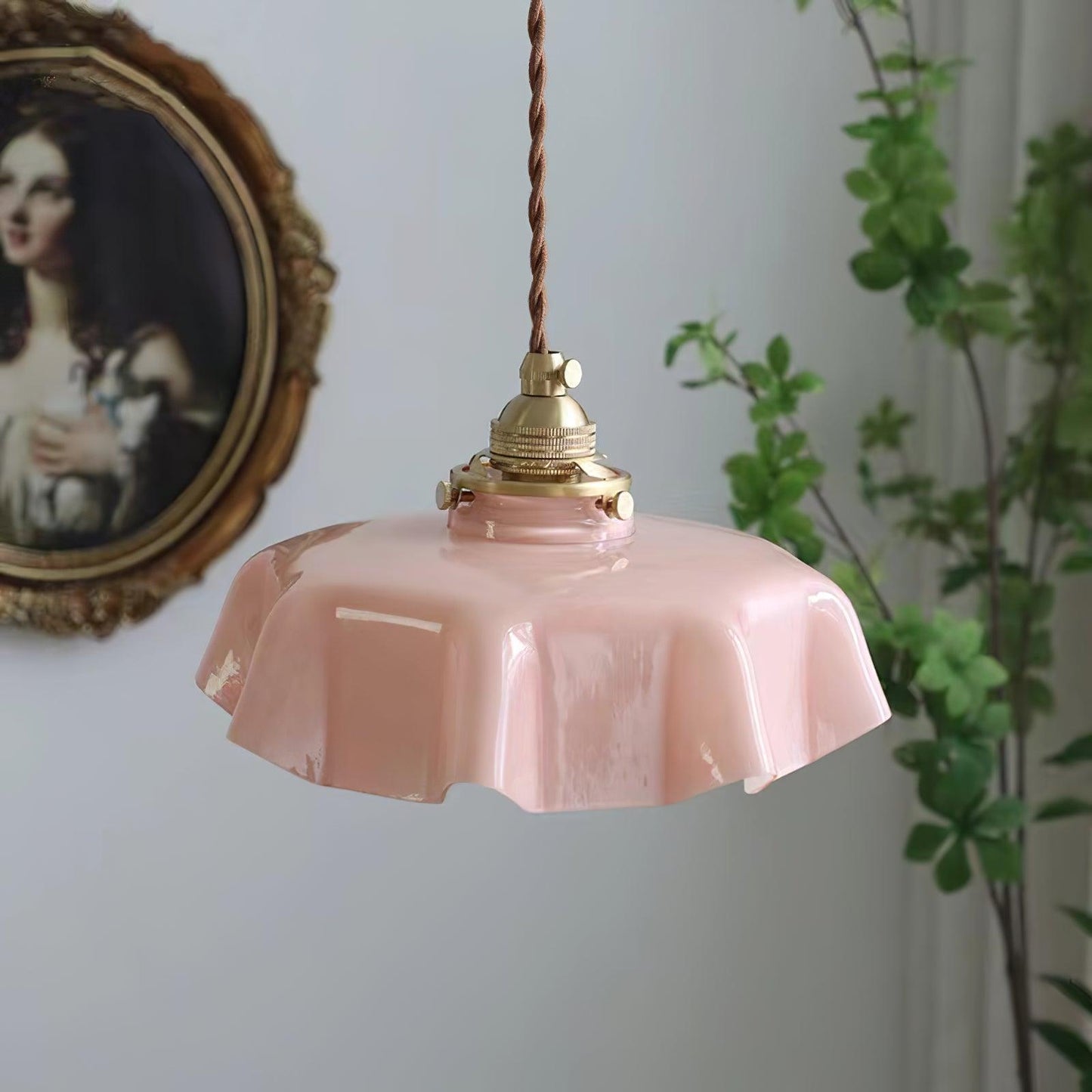 Kelvarna | Vintage Pleated Glass Fluted Pendant Light