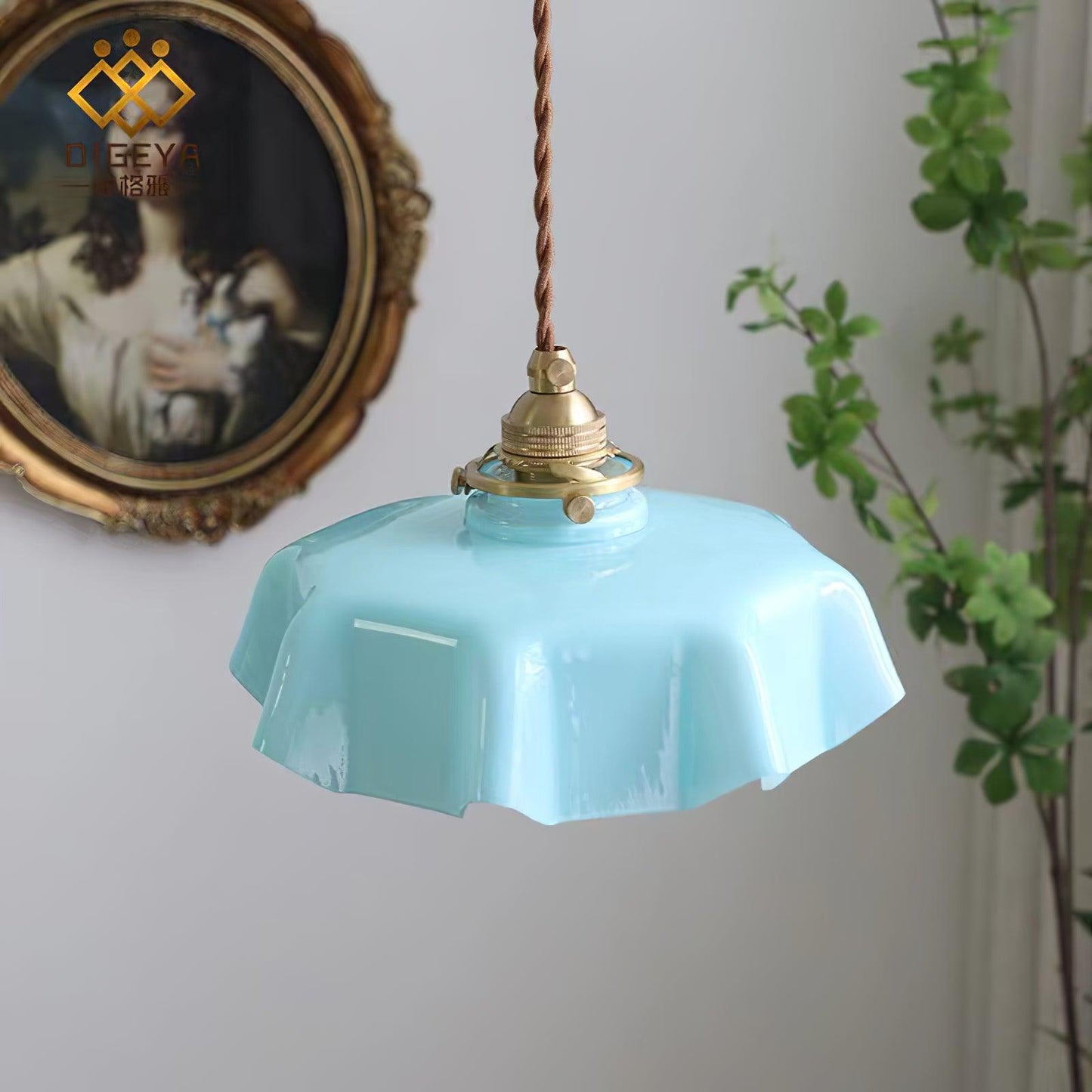 Kelvarna | Vintage Pleated Glass Fluted Pendant Light