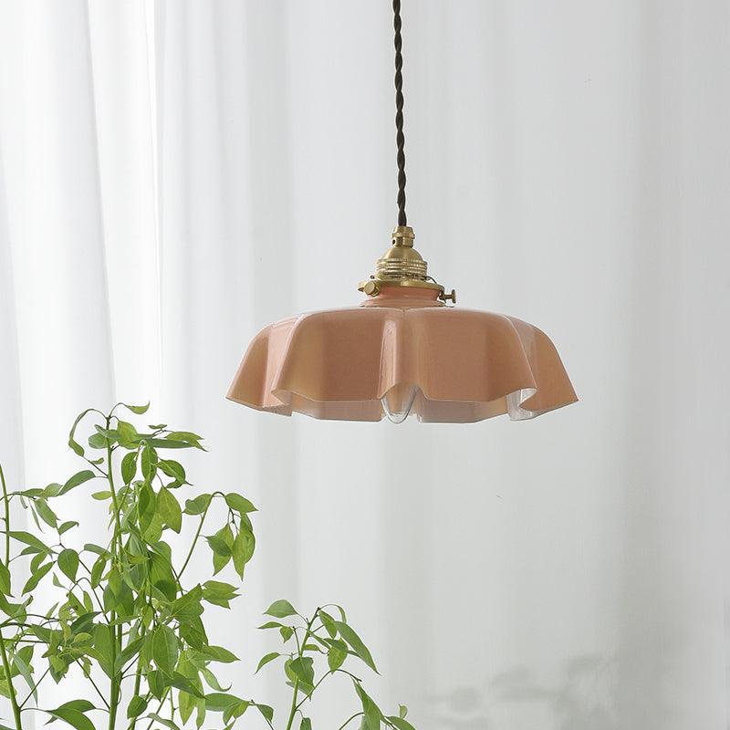Kelvarna | Vintage Pleated Glass Fluted Pendant Light
