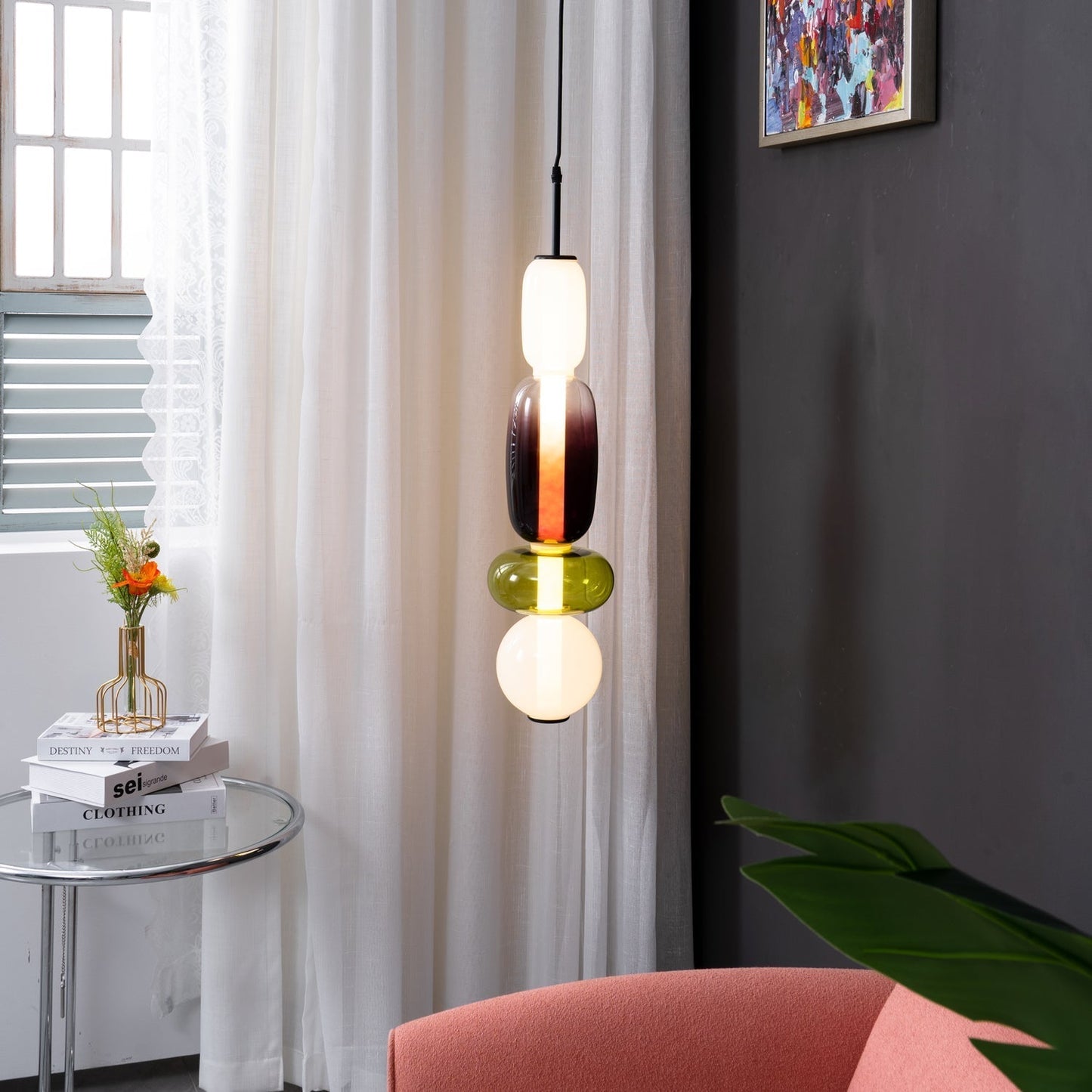Nyxorise | Artisan Raindrop Cluster Glass Pendant Light