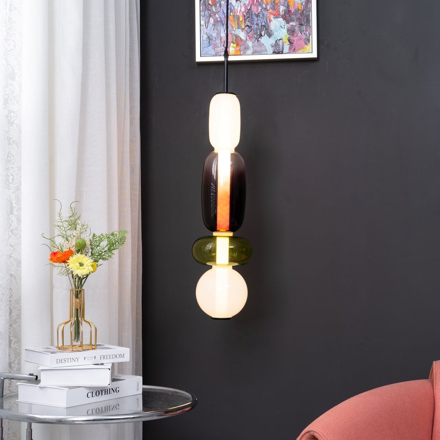 Nyxorise | Artisan Raindrop Cluster Glass Pendant Light