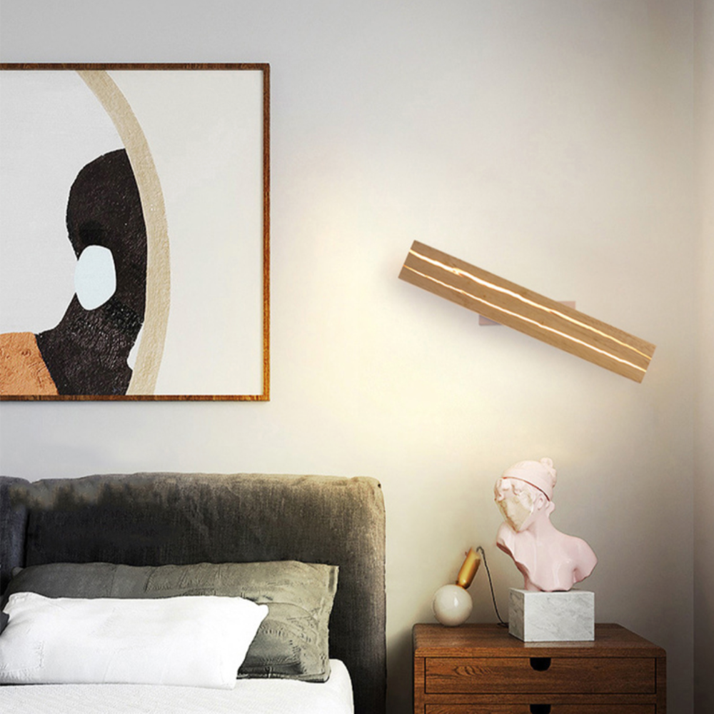 Kendrovia | Minimalist Rectangle Wooden Vanity Wall Light
