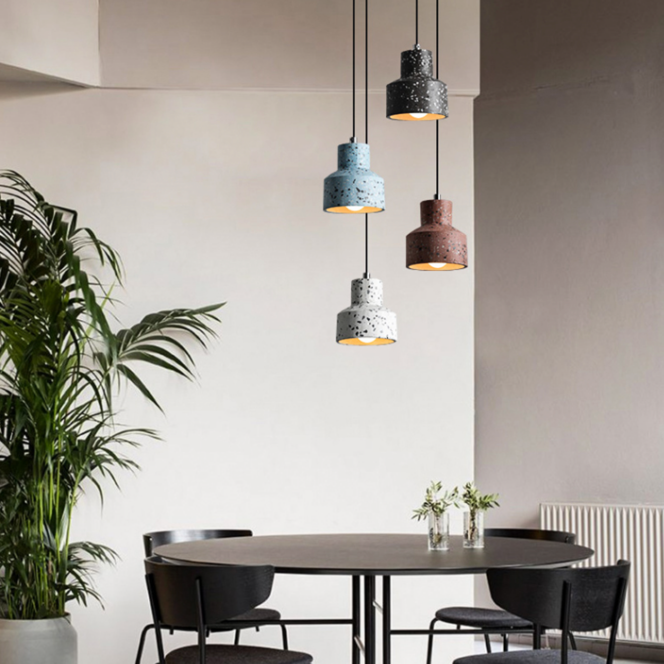 Thryvion | Speckled Stone Texture Dome Pendant Light