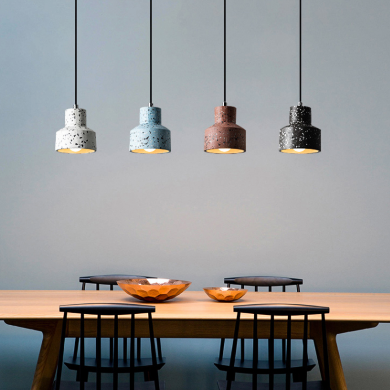 Thryvion | Speckled Stone Texture Dome Pendant Light